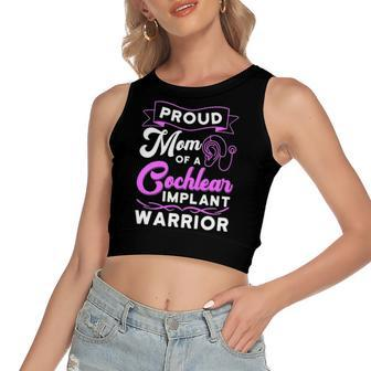 Cochlear Implant Support Proud Mom Hearing Loss Awareness Women's Crop Top Tank Top | Mazezy CA