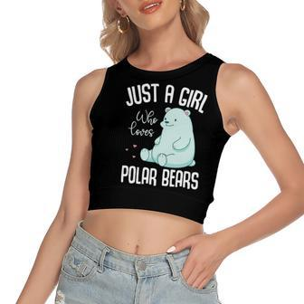 Cute Arctic Animal Just A Girl Who Loves Polar Bears Women's Crop Top Tank Top | Mazezy