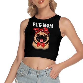 Cute Pug Mom Dogs Tee Dog Lovers For Women's Crop Top Tank Top | Mazezy