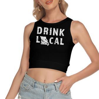 Drink Local Missouri Craft Beer From Here Mo Souvenir Women's Crop Top Tank Top | Mazezy