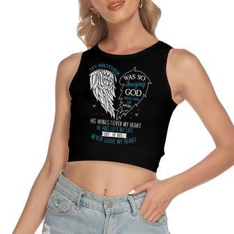God Made My Brother An Angel In Heaven In Memory Bro Grief Women's Crop Top Tank Top | Mazezy