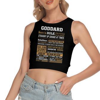 Goddard Name Gift Goddard Born To Rule Women's Sleeveless Bow Backless Hollow Crop Top - Seseable