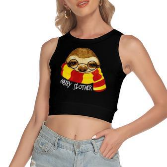 Hairy Slother Cute Sloth Gift Funny Spirit Animal Women's Sleeveless Bow Backless Hollow Crop Top
