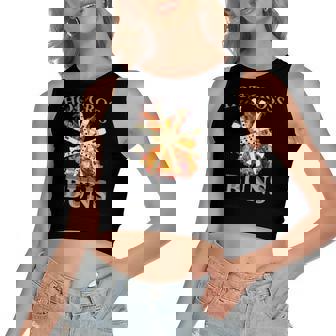 Hot Cross Buns Pattern Flute Player For Dad Women's Crop Top Tank Top | Mazezy