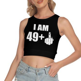 I Am 50 Middle Finger Funny 50Th Birthday Gift V2 Women's Sleeveless Bow Backless Hollow Crop Top - Monsterry DE