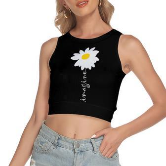 Imagine Daisy Flower Gardening Nature Love Women's Crop Top Tank Top | Mazezy