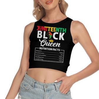 Junenth Black Queen Nutritional Facts Freedom Day Women's Crop Top Tank Top | Mazezy