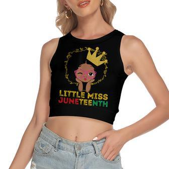 Juneteenth Is My Independence Day Black Girl Black Queen Women's Sleeveless Bow Backless Hollow Crop Top - Seseable
