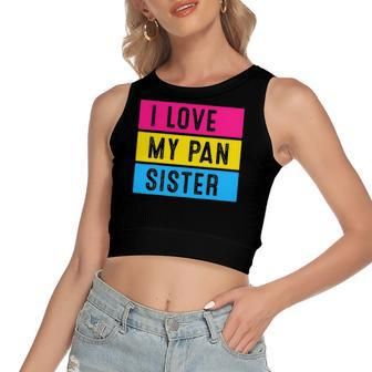 Lgbt Pride Love My Pan Sister Pansexual Support Women's Crop Top Tank Top | Mazezy