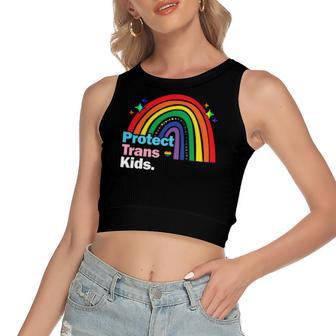 Lgbt Support Protect Trans Kid Pride Lgbt Rainbow Women's Crop Top Tank Top | Mazezy