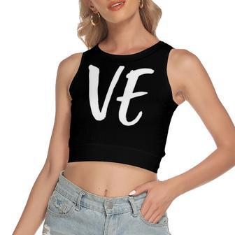 Lo Ve Love Matching Couple Husband Wife Valentines Day Women's Crop Top Tank Top | Mazezy