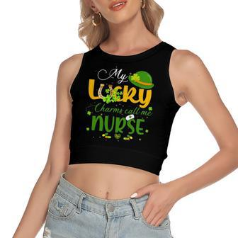 My Lucky Charms Call Me Nurse Happy Patricks Day Lucky Mama Women's Crop Top Tank Top | Mazezy