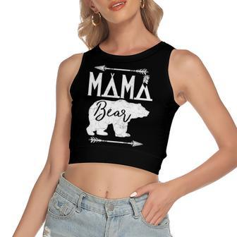 Mama Bear For Wife Mommy Matching Women's Crop Top Tank Top | Mazezy