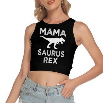 Mama Saurus Rex rex Mommy Party Women's Crop Top Tank Top | Mazezy