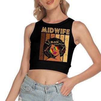 Midwife Afro African American Black History Month Women's Crop Top Tank Top | Mazezy