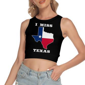 I Miss Texas Texas Flag Women's Crop Top Tank Top | Mazezy
