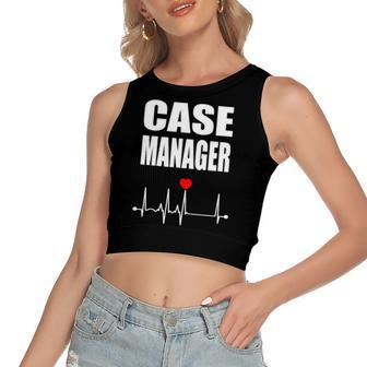 Nurse Case Manager Heartbeat Women's Crop Top Tank Top | Mazezy