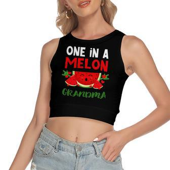 One In A Melon Grandma Love Watermelon Summer Fruit Lover Women's Crop Top Tank Top | Mazezy