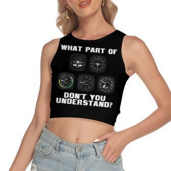 Pilot For Airplane Airline Pilot V2 Women's Crop Top Tank Top | Mazezy