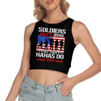 Proud Army Nana Military Pride Soldiers Dont Brag Tee Women's Crop Top Tank Top | Mazezy