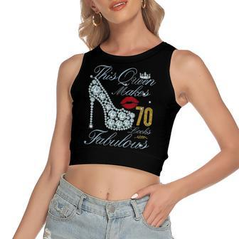 This Queen Makes 70 Look Fabulous 70 Years Old Birthday Women's Crop Top Tank Top | Mazezy