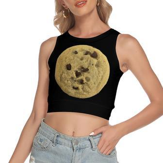 Smart Cookie Chocolate Chip Cookie Halloween Costume Women's Sleeveless Bow Backless Hollow Crop Top - Seseable
