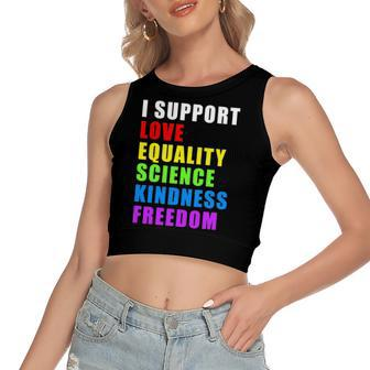 I Support Lgbtq Love Equality Gay Pride Rainbow Proud Ally Women's Crop Top Tank Top | Mazezy