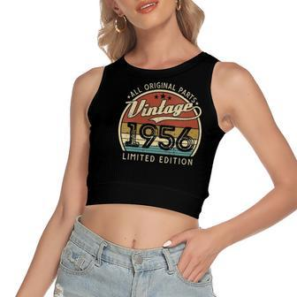 Vintage 1956 Limited Edition 66 Years Old 66Th Birthday Women's Crop Top Tank Top | Mazezy