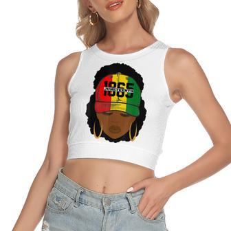 1865 Junenth Hat Independence Day Freedom Day Women's Crop Top Tank Top | Mazezy