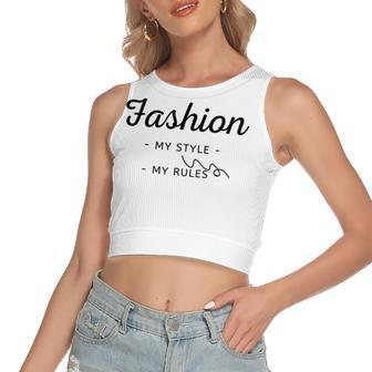 Fashion My Style My Rules Gift For Girls Teenage Bestfriend Baby Girl Women's Sleeveless Bow Backless Hollow Crop Top | Favorety