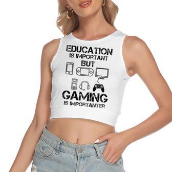 Funny Kids Gaming Women's Sleeveless Bow Backless Hollow Crop Top | Favorety AU