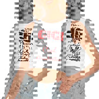 Gigi Grandma Gift Im Called Gigi Because Im Too Cool To Be Called Grandmother Women's Sleeveless Bow Backless Hollow Crop Top | Seseable FR