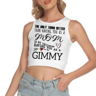 Gimmy Grandma Gift Gimmy The Only Thing Better Women's Sleeveless Bow Backless Hollow Crop Top - Seseable