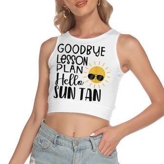 Good Bye School Hello Summer Women's Sleeveless Bow Backless Hollow Crop Top | Favorety DE