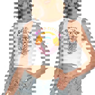 Good Citizen Sheep Duct Tape Vaporwave V Neck Women's Crop Top Tank Top | Mazezy