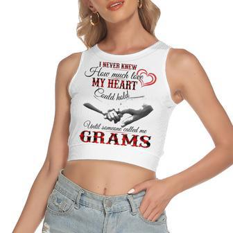 Grams Grandma Gift Until Someone Called Me Grams Women's Sleeveless Bow Backless Hollow Crop Top - Seseable
