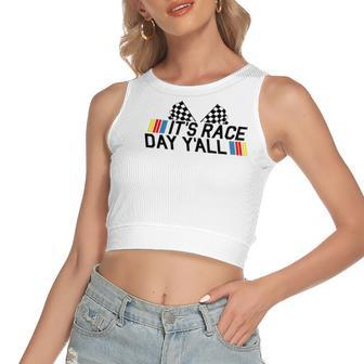 Its Race Day Yall Racing Drag Car Truck Track Women's Crop Top Tank Top | Mazezy