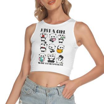 Just A Girl Who Loves Pandas For Lover Panda Women's Crop Top Tank Top | Mazezy