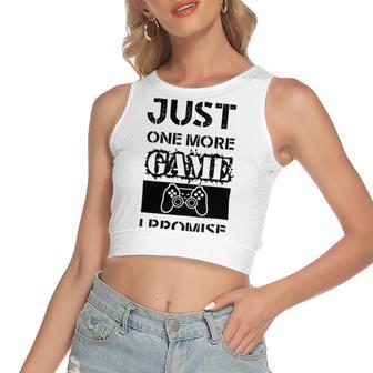 Just One More Game I Promise Women's Sleeveless Bow Backless Hollow Crop Top | Favorety