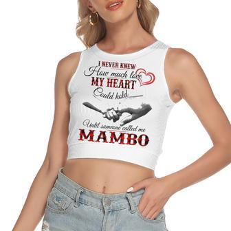 Mambo Grandma Gift Until Someone Called Me Mambo Women's Sleeveless Bow Backless Hollow Crop Top - Seseable
