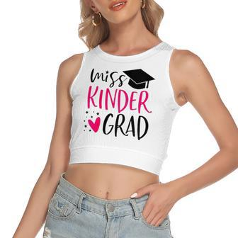 Miss Kinder Grad Kindergarten Nailed It Graduation 2022 Senior Women's Crop Top Tank Top | Mazezy