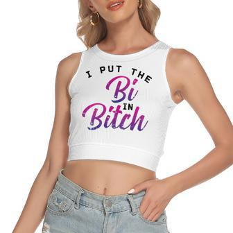 I Put The Bi In Bitch Bisexual Pride Flag Lgbt Women's Crop Top Tank Top | Mazezy