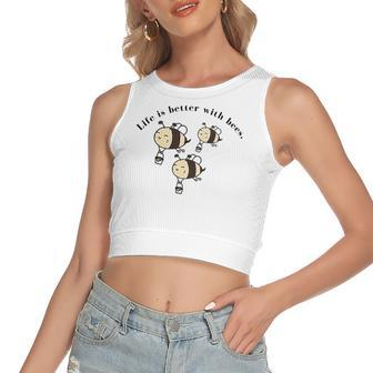 Save The Bees Life Is Better With Bees Climate Change Women's Crop Top Tank Top | Mazezy