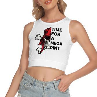 Time For A Mega Pint Sarcastic Saying Women's Crop Top Tank Top | Mazezy