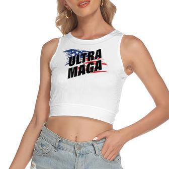 Ultra Maga Pro American Pro Freedom Ultra-Maga Ultra Mega Pro Trump Women's Crop Top Tank Top | Mazezy