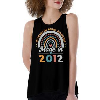 10 Years Old Gifts 10Th Birthday Born In 2012 Women Girls V3 Women's Loose Fit Open Back Split Tank Top - Seseable