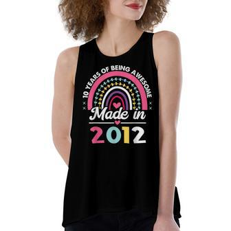 10 Years Old Gifts 10Th Birthday Born In 2012 Women Girls Women's Loose Fit Open Back Split Tank Top - Seseable