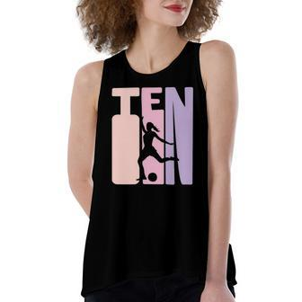 10 Years Soccer Girls 10Th Birthday Football Player Women's Loose Tank Top | Mazezy
