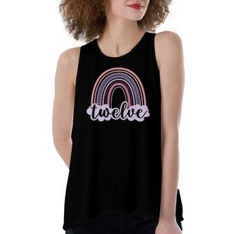 12 Years Old Boho Rainbow 12Th Birthday Girls Party Women's Loose Tank Top | Mazezy