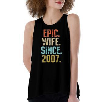 15Th Wedding Anniversary For Her Best Epic Wife Since 2007 Married Couples Women's Loose Tank Top | Mazezy